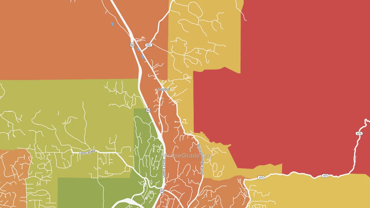 Tesuque Pueblo, NM Map of Theft Rates