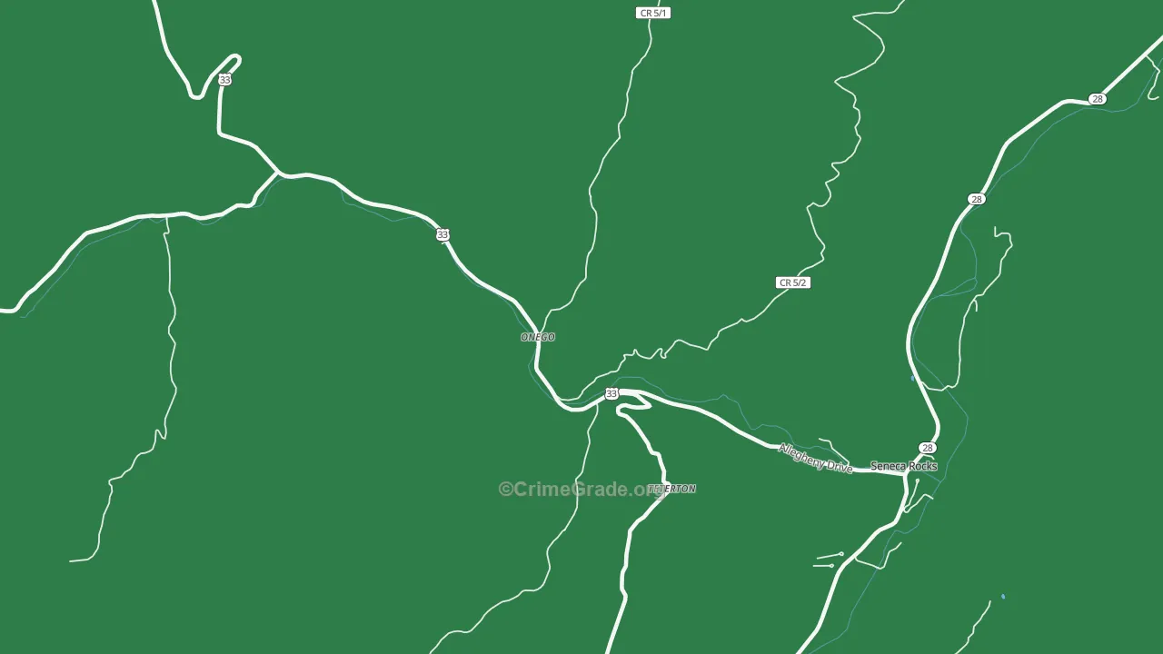 Teterton, WV Map of Theft Rates