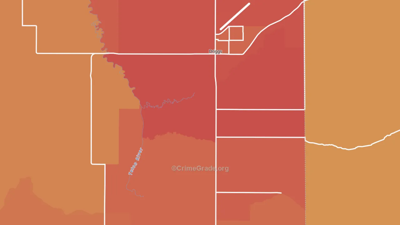Teton County, ID Map of Theft Rates