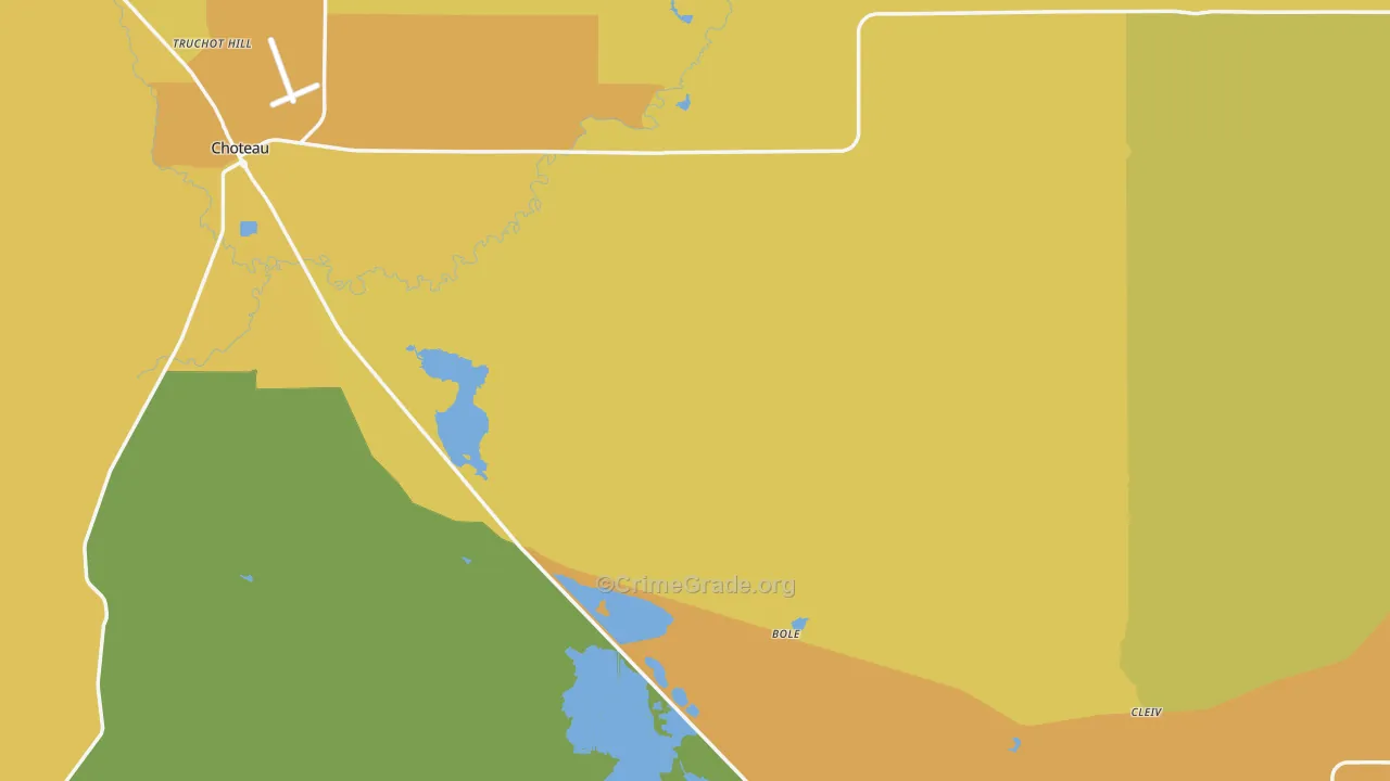 Teton County, MT Map of Theft Rates