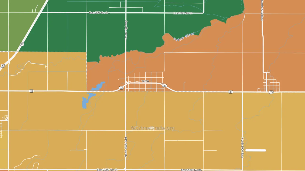 Teton, ID Map of Theft Rates