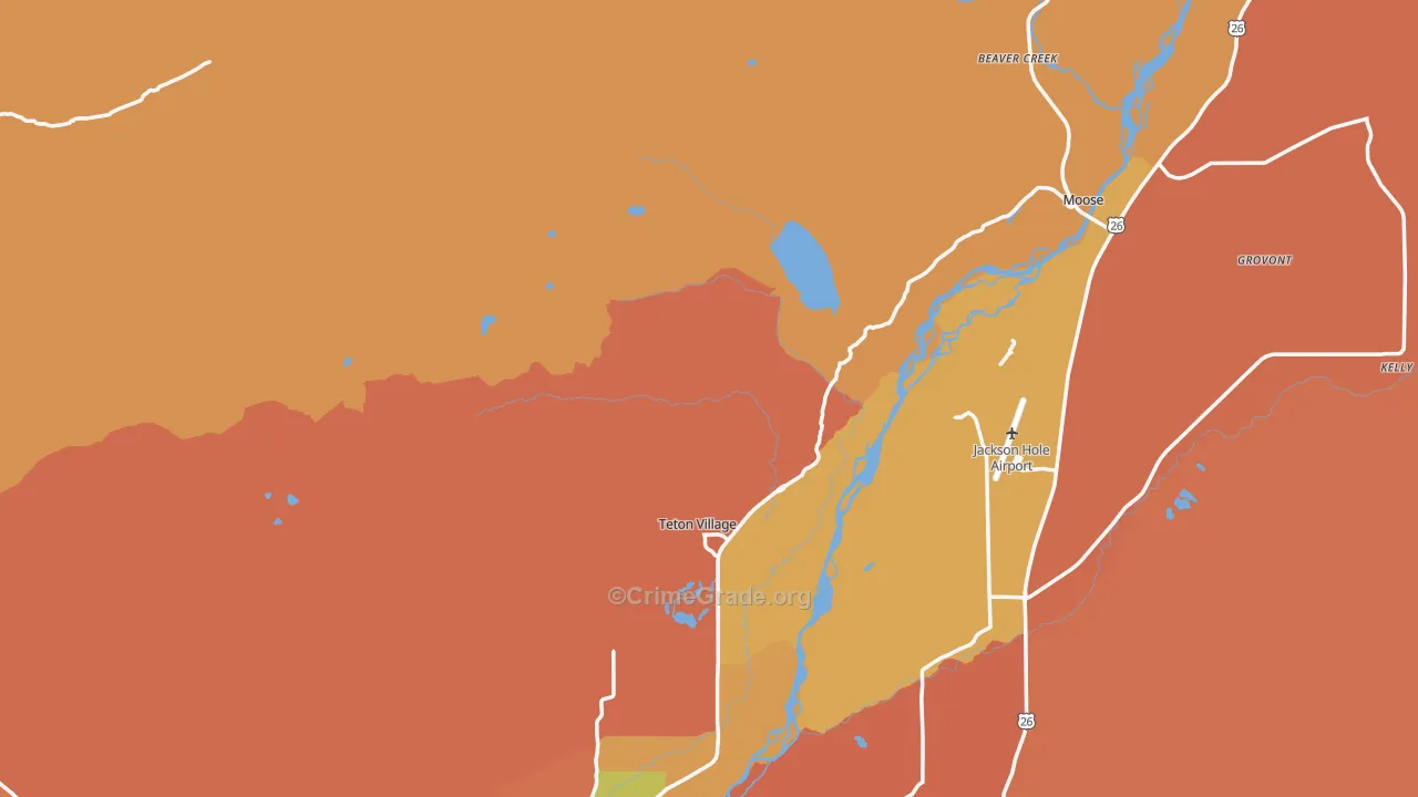 Teton Village, WY Map of Theft Rates