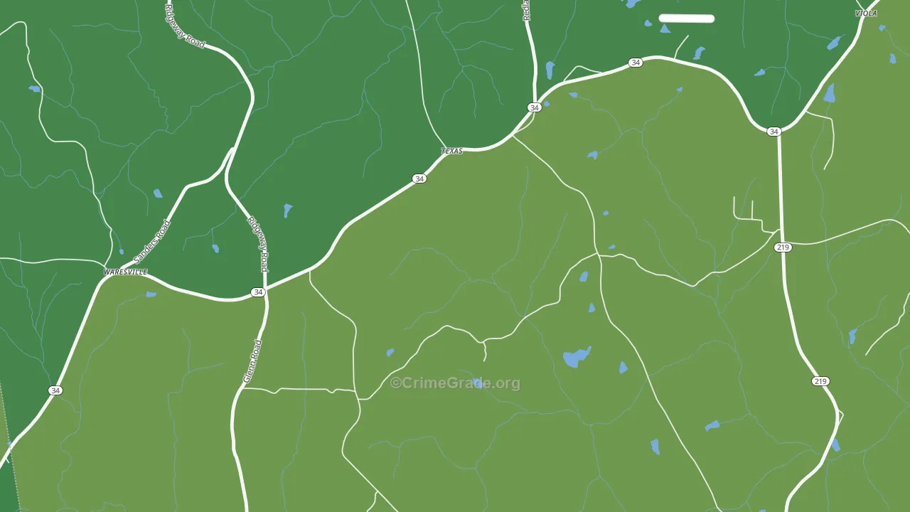 Texas, GA Map of Theft Rates