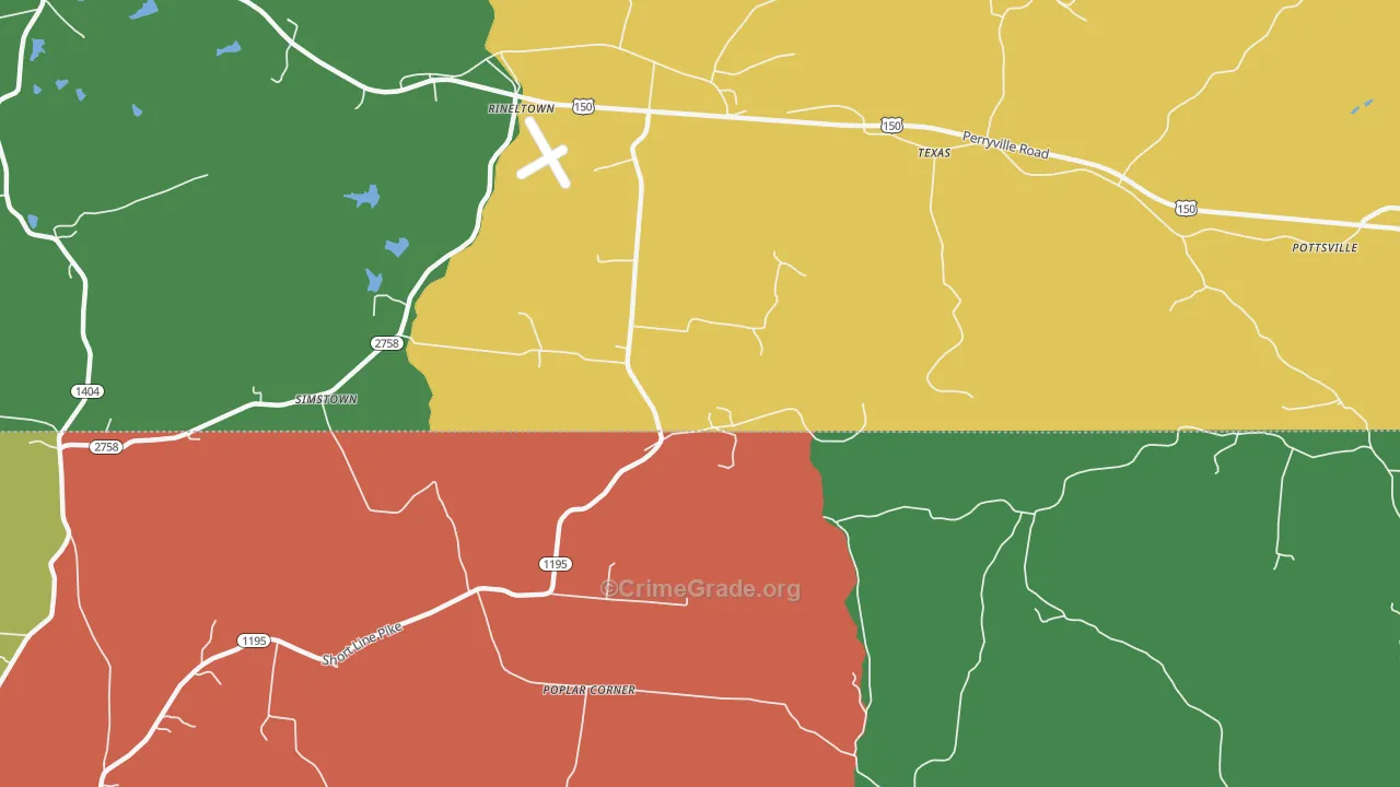 Texas, KY Map of Theft Rates