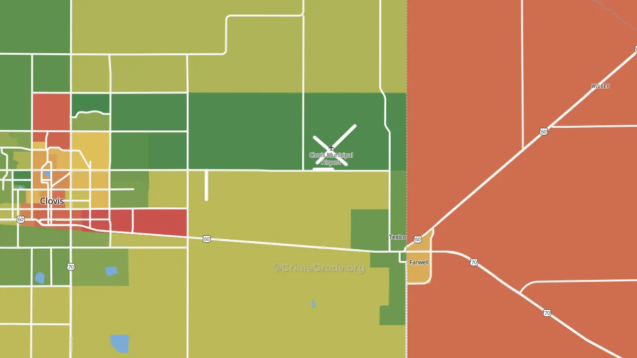 Texico, NM Map of Theft Rates