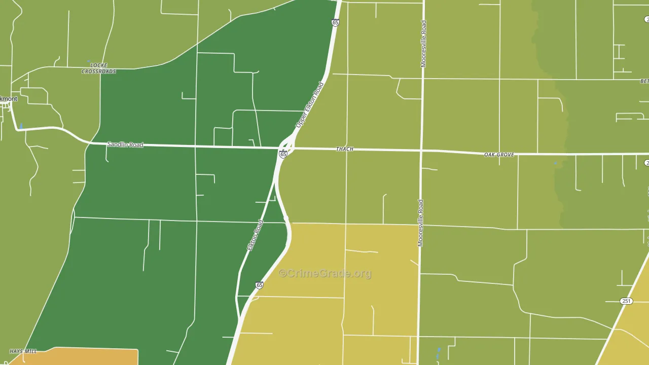 Thach, AL Map of Theft Rates