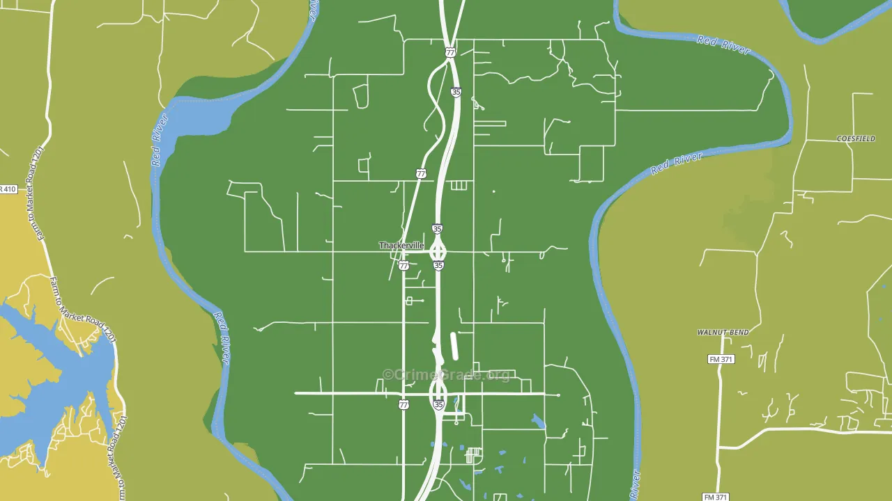 Thackerville, OK Map of Theft Rates