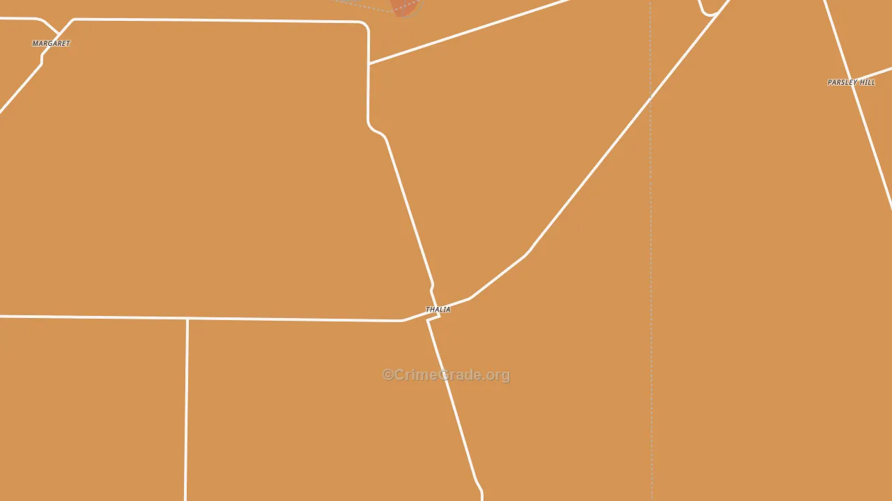 Thalia, TX Map of Theft Rates