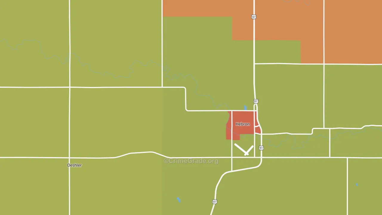 Thayer County, NE Map of Theft Rates