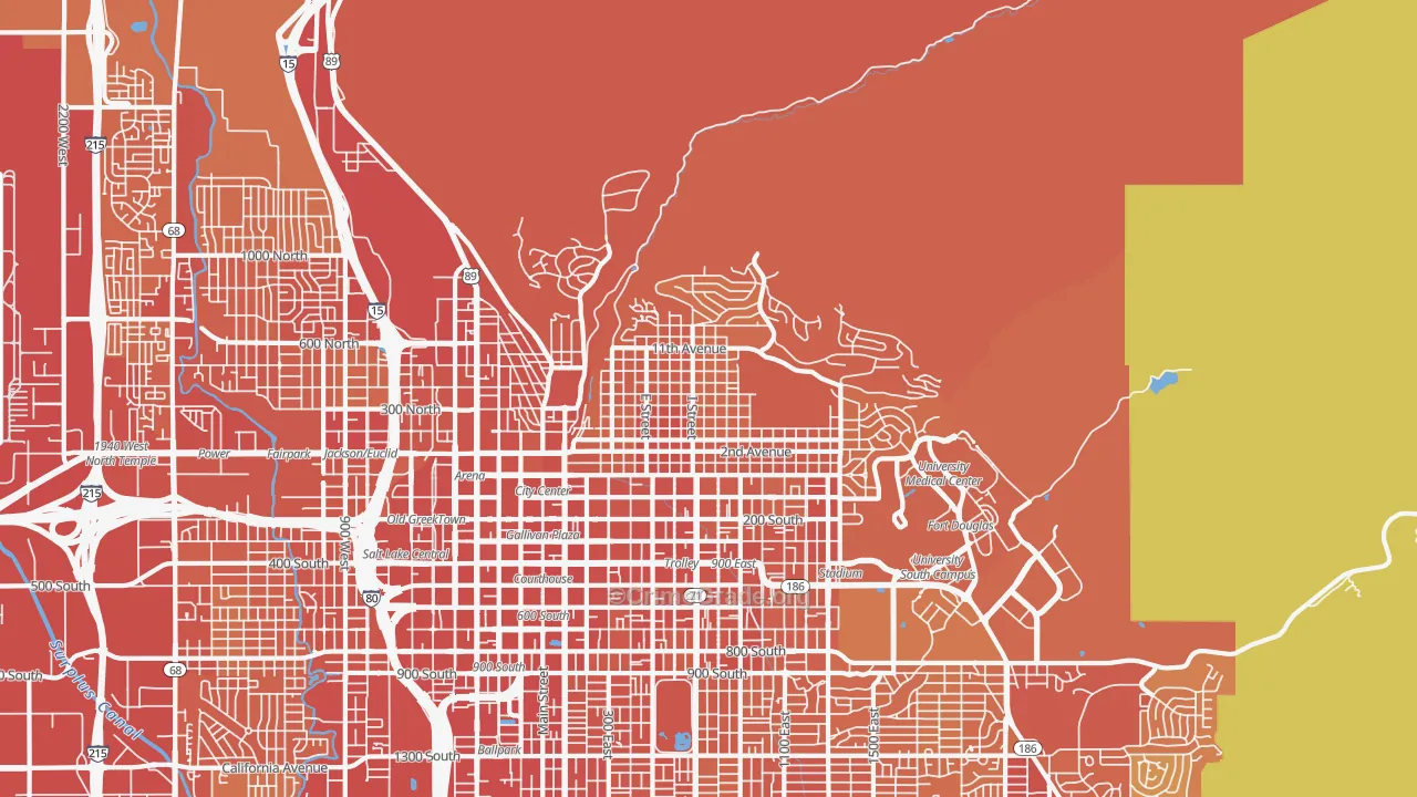 The Avenues, Salt Lake City, UT Map of Theft Rates