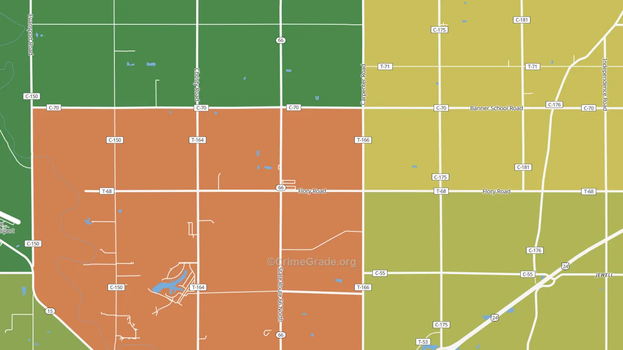 The Bend, OH Map of Theft Rates