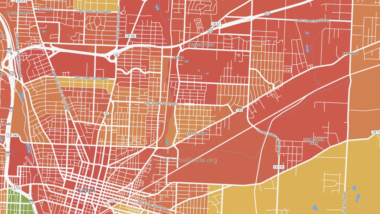 The Boulevards, Canton, OH Map of Theft Rates