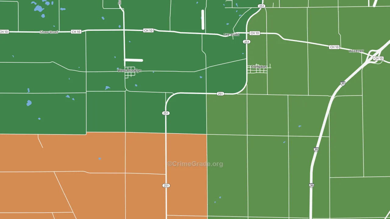 The Burg, IL Map of Theft Rates
