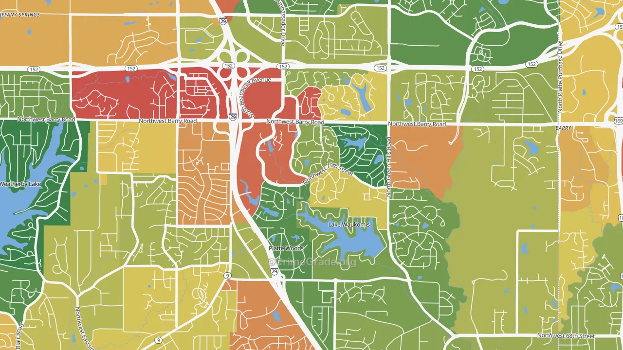 The Coves, Kansas City, MO Map of Theft Rates