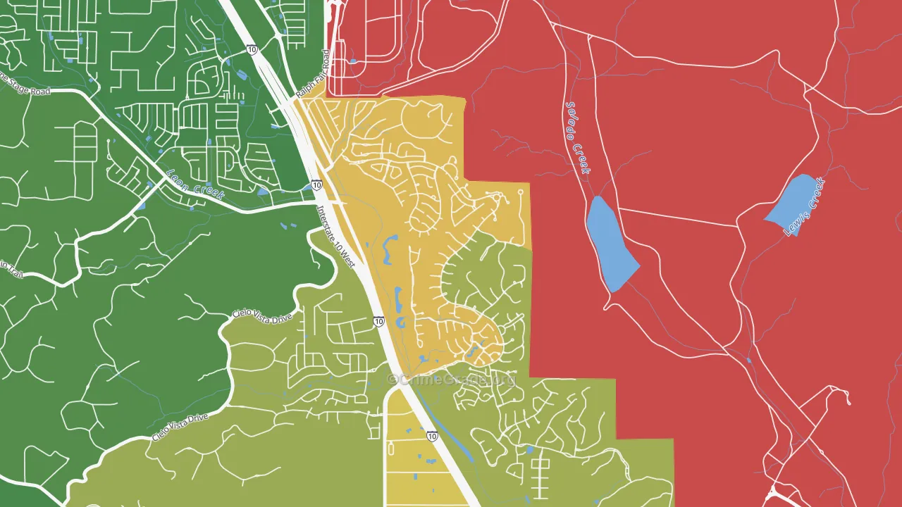 The Dominion, San Antonio, TX Map of Theft Rates