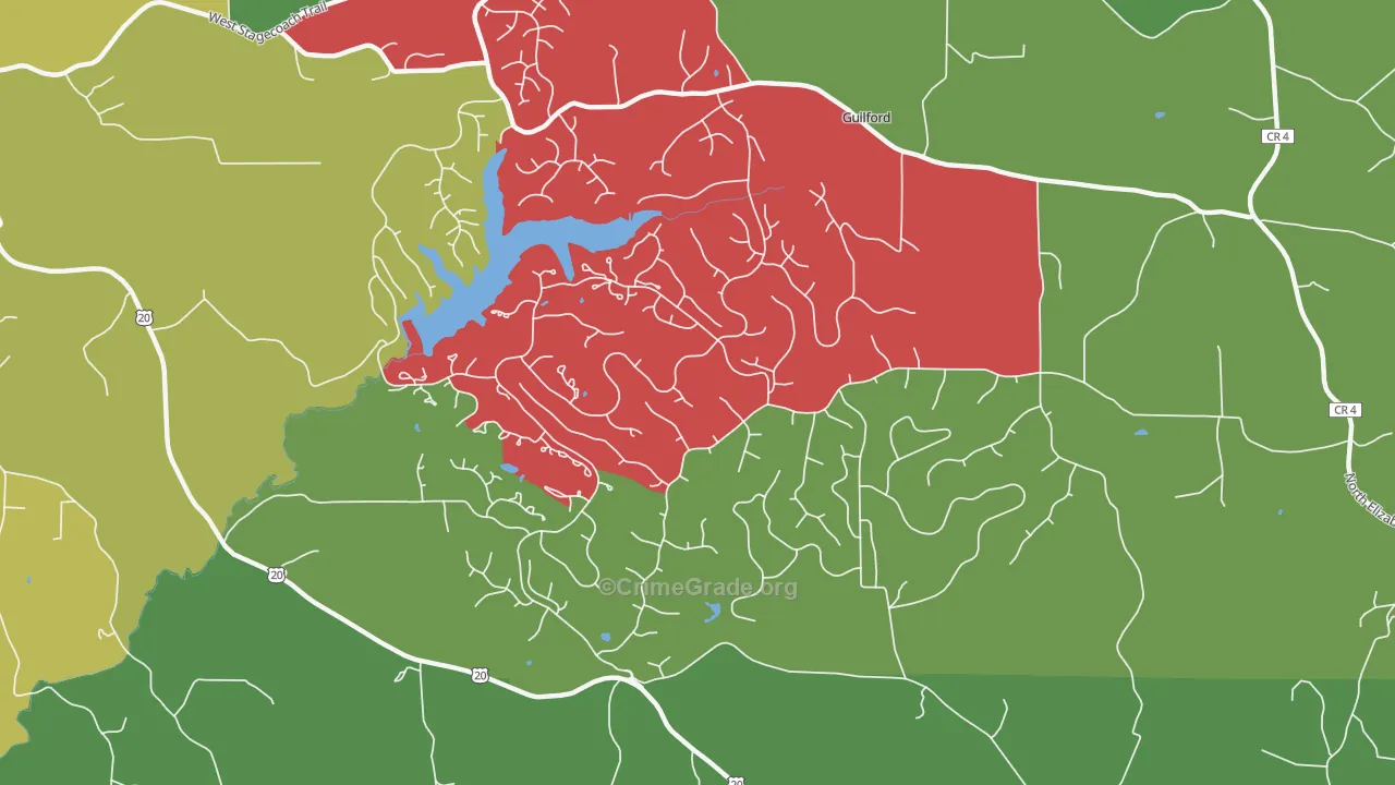 The Galena Territory, IL Map of Theft Rates