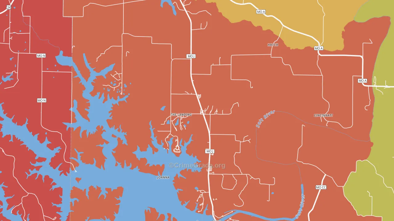 The Landing, MO Map of Theft Rates