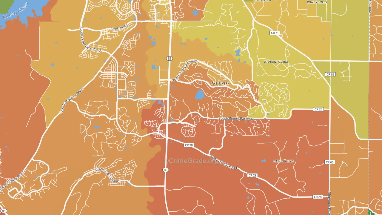 The Pinery, CO Map of Theft Rates