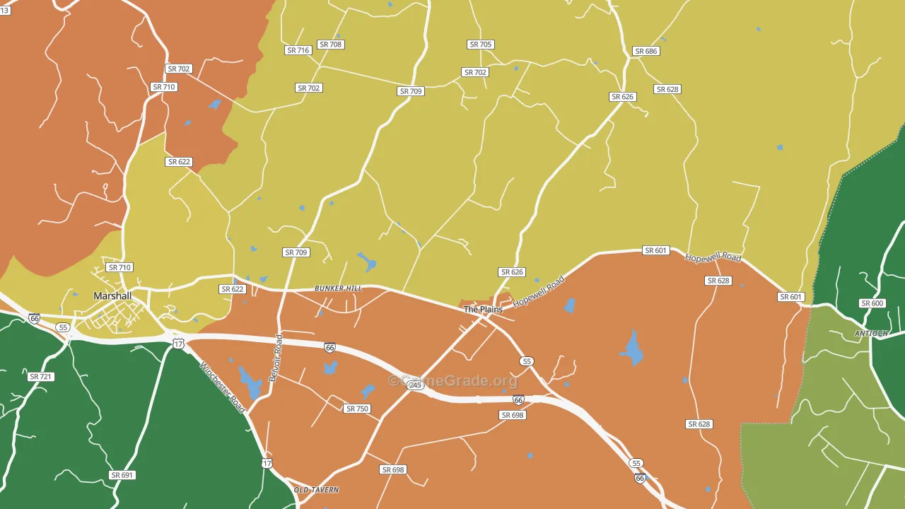 The Plains, VA Map of Theft Rates