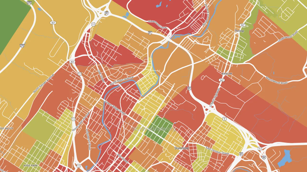 The Plot, Scranton, PA Map of Theft Rates