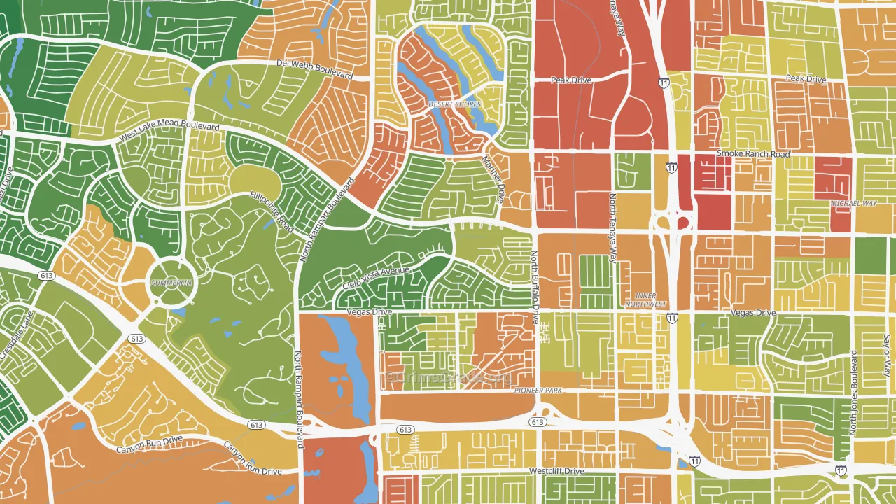 The Pueblo, Las Vegas, NV Map of Theft Rates