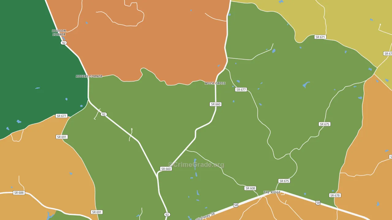 The Ridge, VA Map of Theft Rates