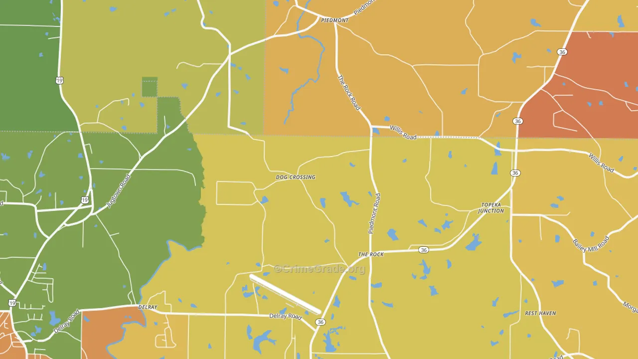The Rock, GA Map of Theft Rates