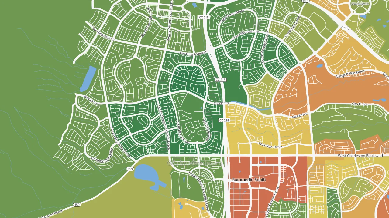The Vistas, Las Vegas, NV Map of Theft Rates