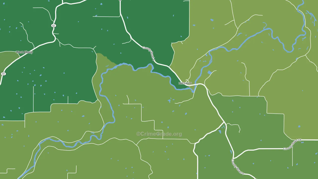 Theilman, MN Map of Theft Rates