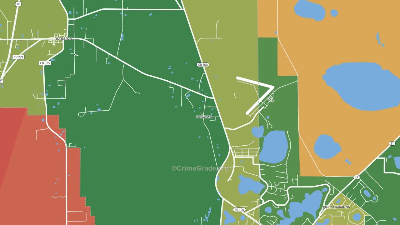 Theressa, FL Map of Theft Rates