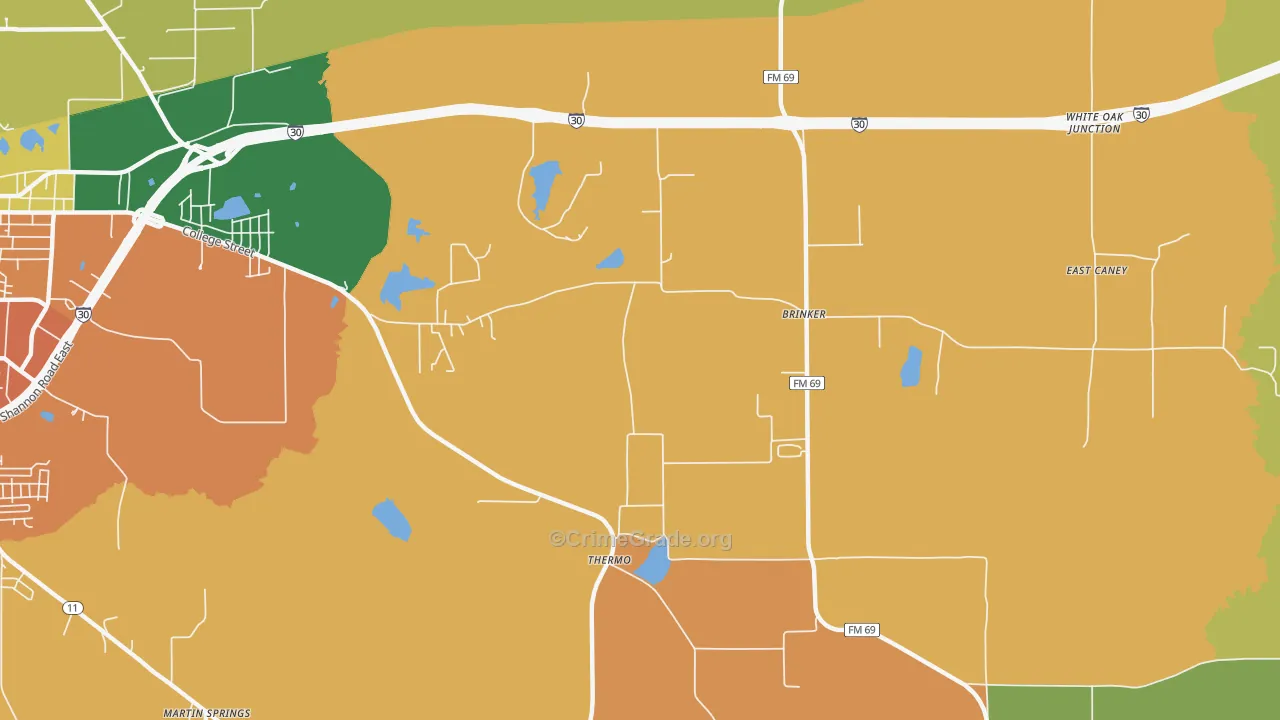 Thermo, TX Map of Theft Rates