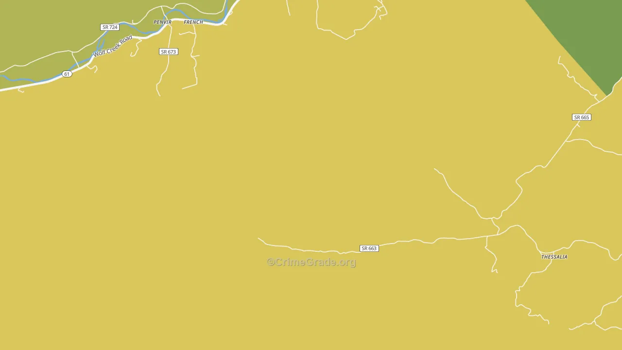 Thessalia, VA Map of Theft Rates