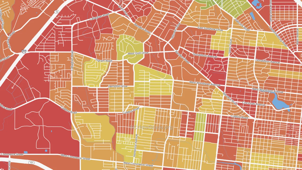Third World, San Antonio, TX Map of Theft Rates