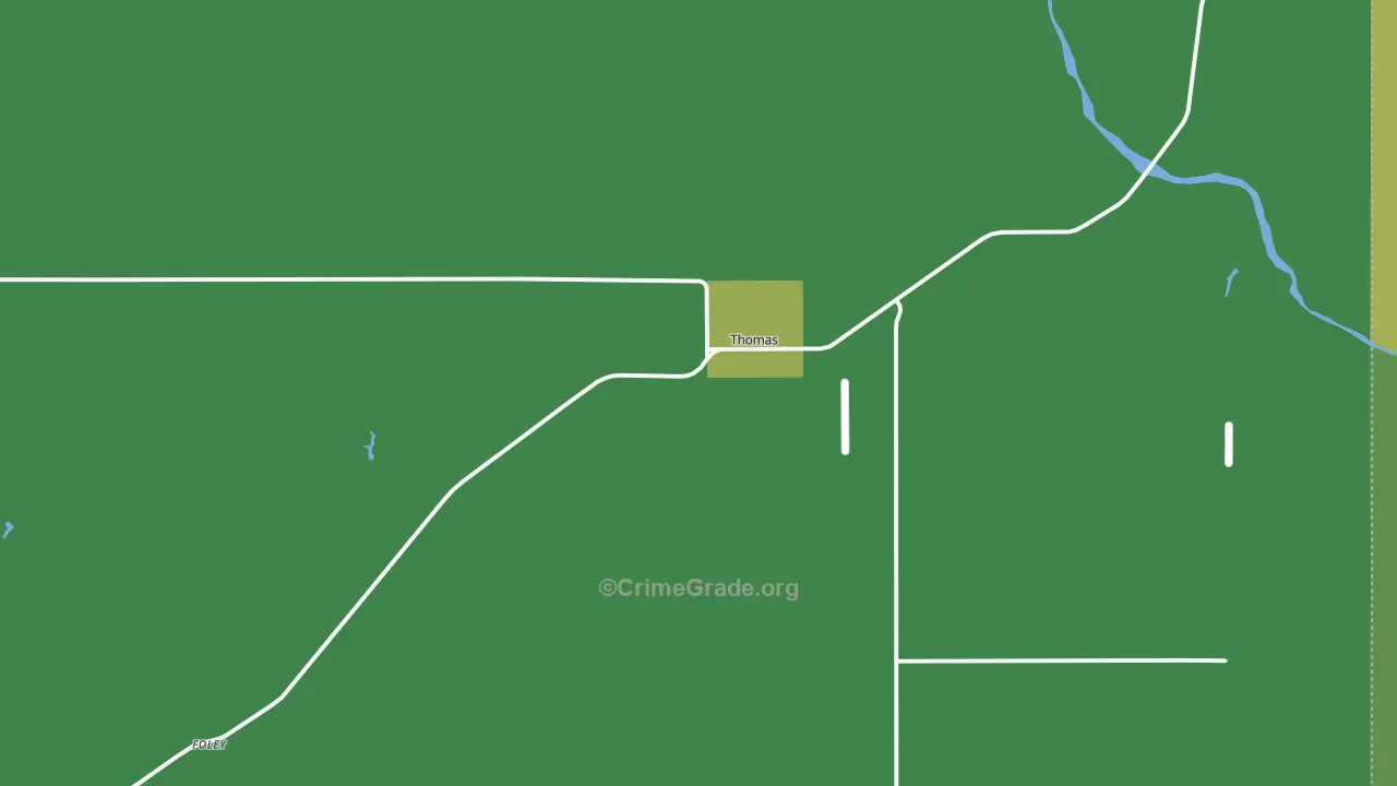 Thomas, OK Map of Theft Rates