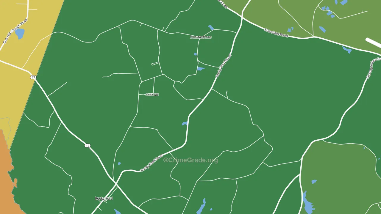 Thomasboro, GA Map of Theft Rates