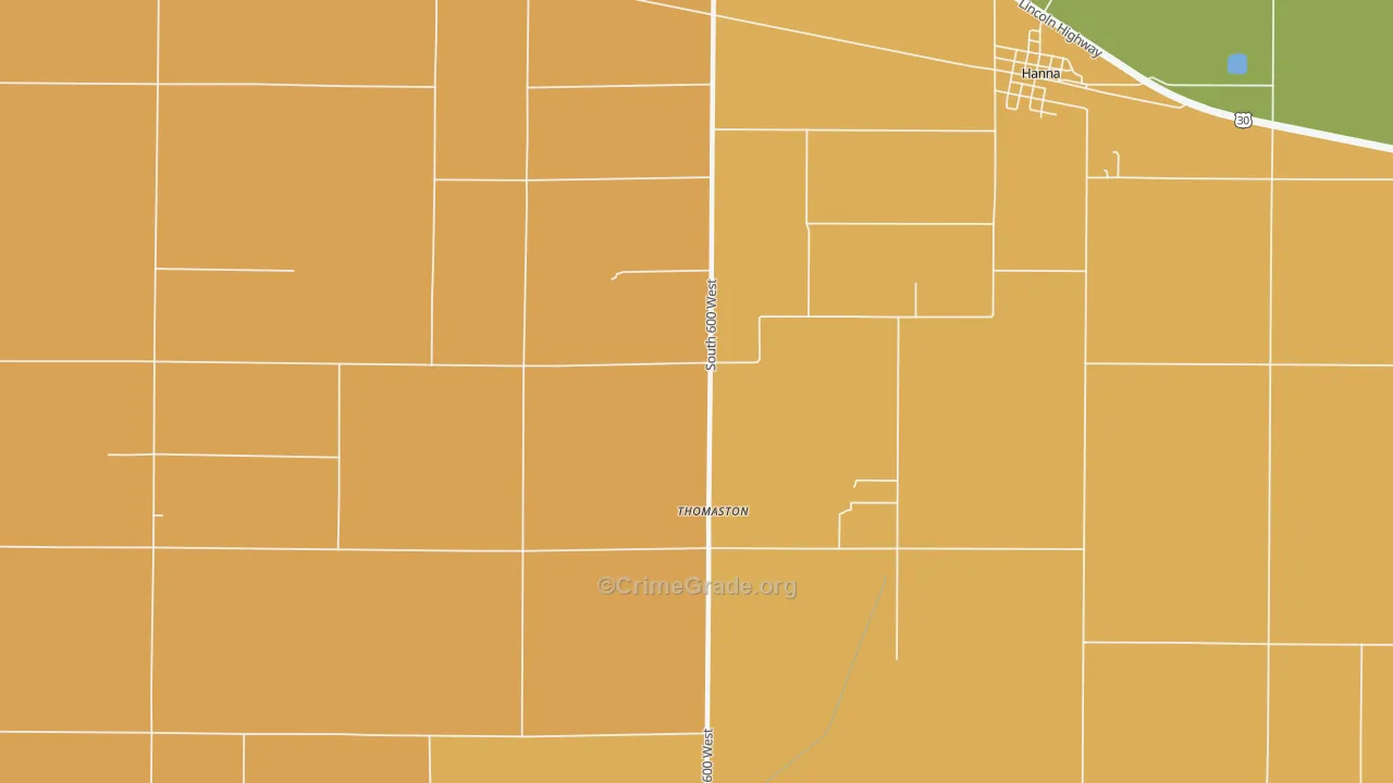 Thomaston, IN Map of Theft Rates