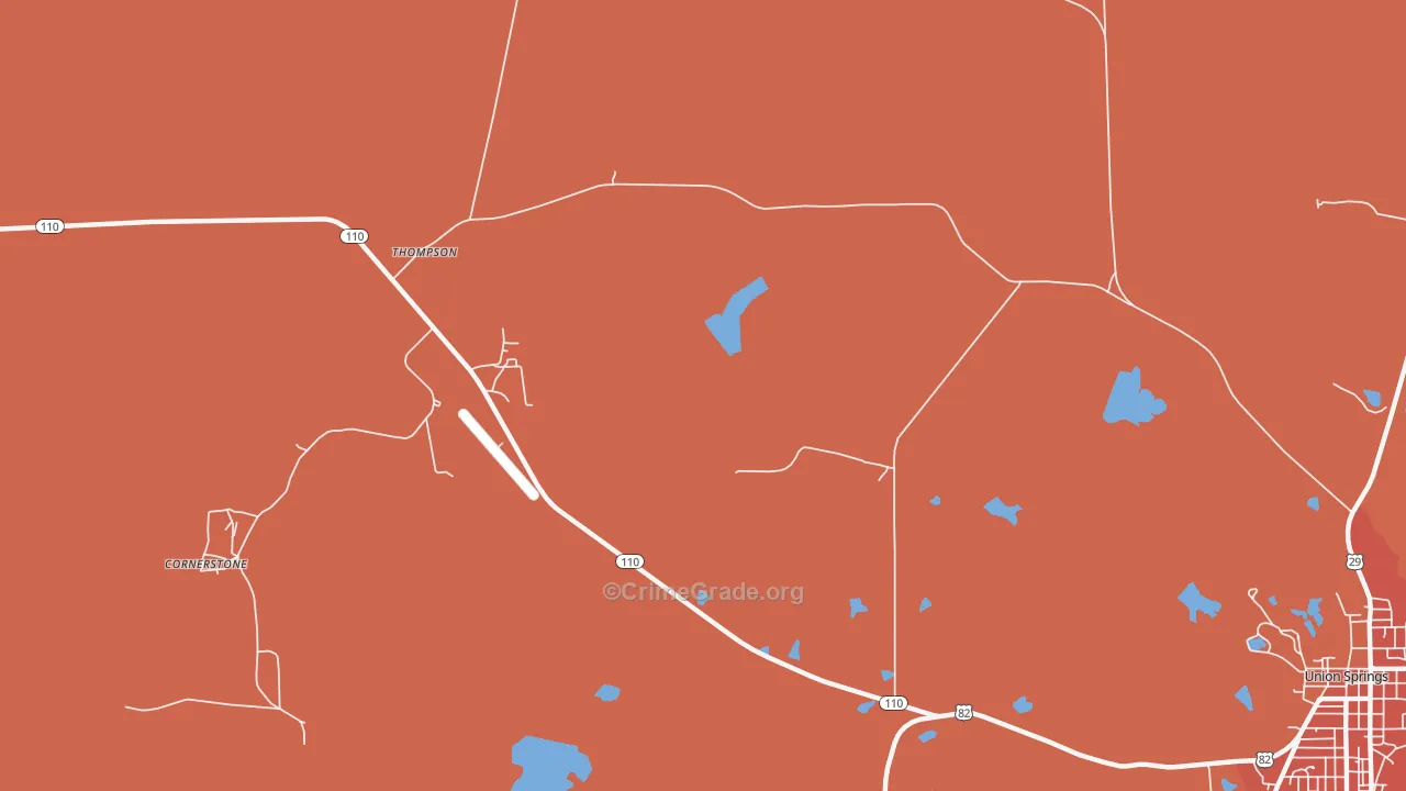 Thompson, AL Map of Theft Rates