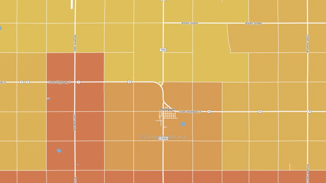 Thompson, IA Map of Theft Rates