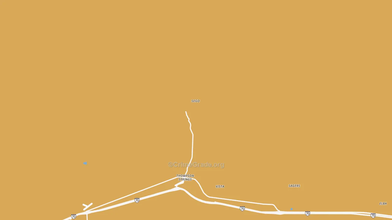 Thompson Springs, UT Map of Theft Rates