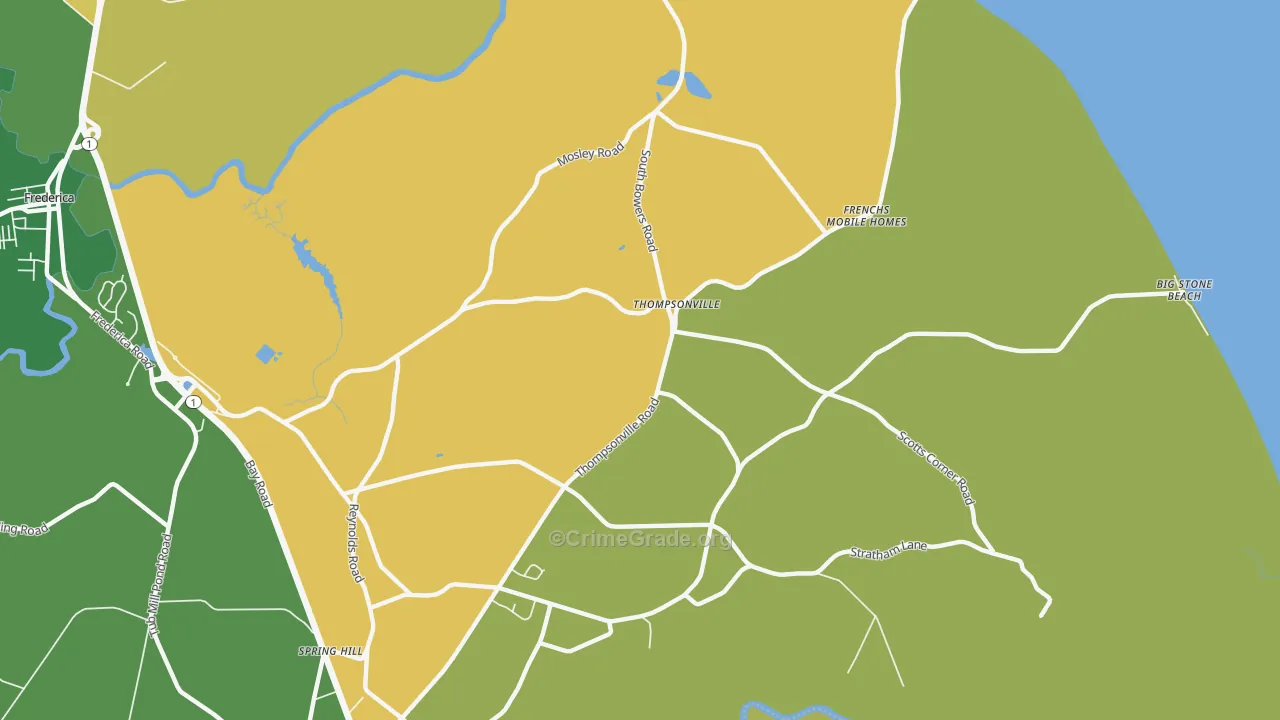 Thompsonville, DE Map of Theft Rates