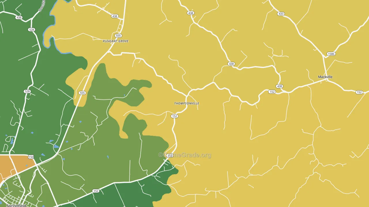 Thompsonville, KY Map of Theft Rates