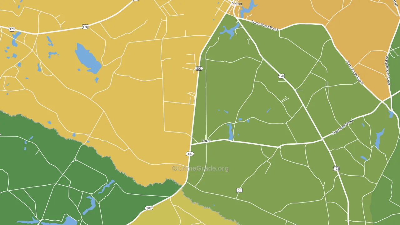 Thor, SC Map of Theft Rates