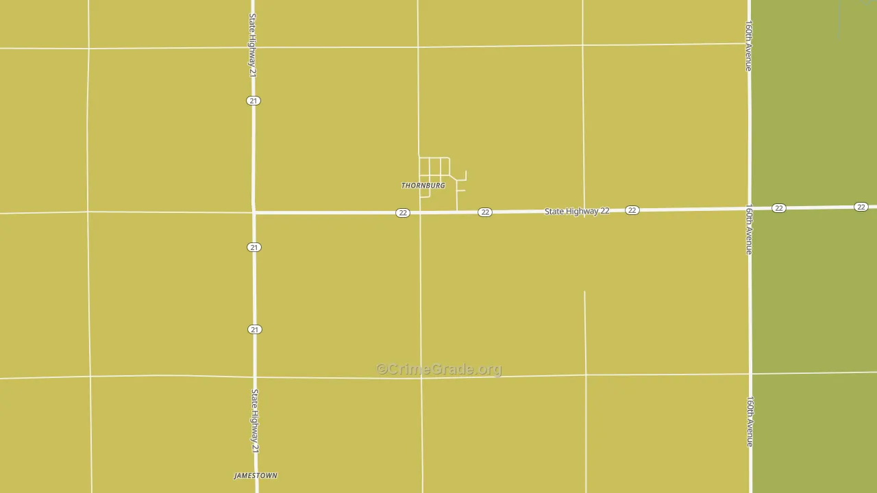 Thornburg, IA Map of Theft Rates