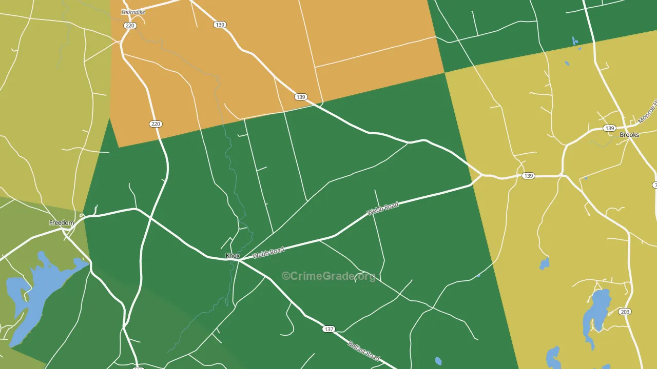 Thorndike, ME Map of Theft Rates