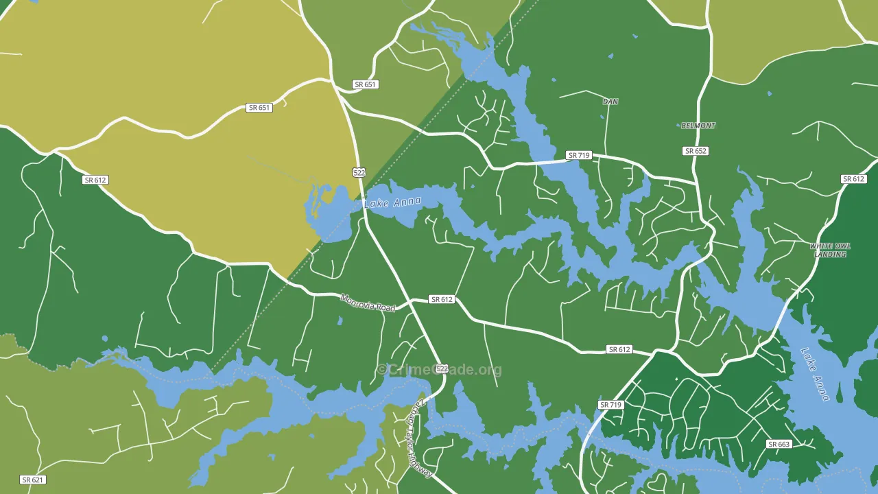 Thornhill, VA Map of Theft Rates