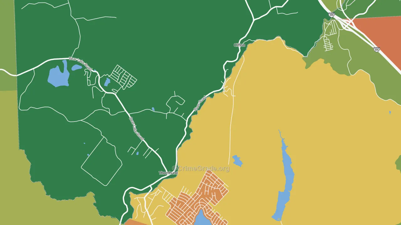 Thornhurst, PA Map of Theft Rates