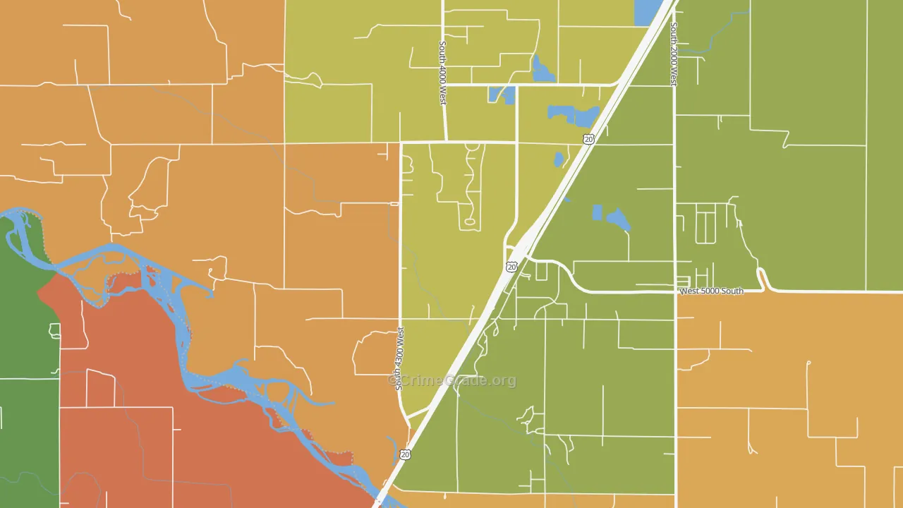 Thornton, ID Map of Theft Rates