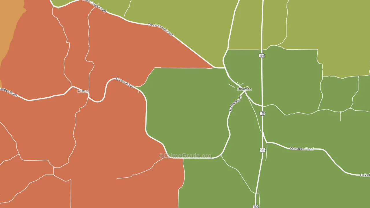 Thornton, WA Map of Theft Rates