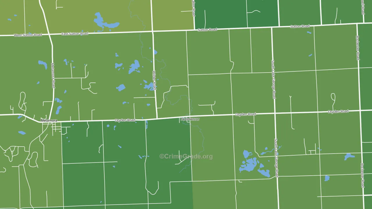 Thornville, MI Map of Theft Rates
