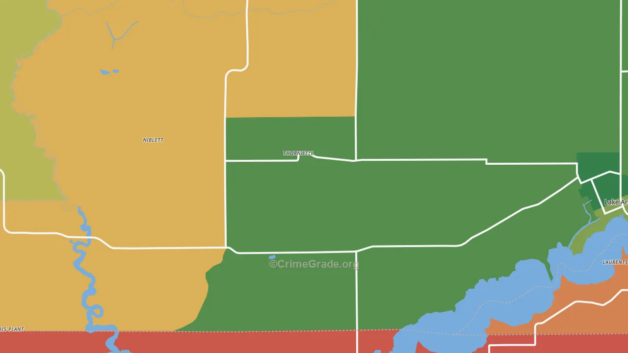 Thornwell, LA Map of Theft Rates